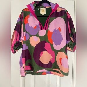 Emily McCarthy Vibrant Floral Print Pullover Top - Multicolor